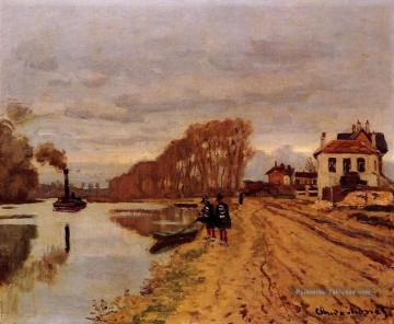 Gardes d’infanterie errant le long de la rivière Claude Monet Peinture à l'huile